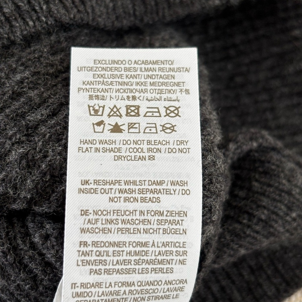 Boden Rhinestone Daisy Embellished Sweater NWT Dark Gray Wool-Blend US 12 - Picture 11 of 11